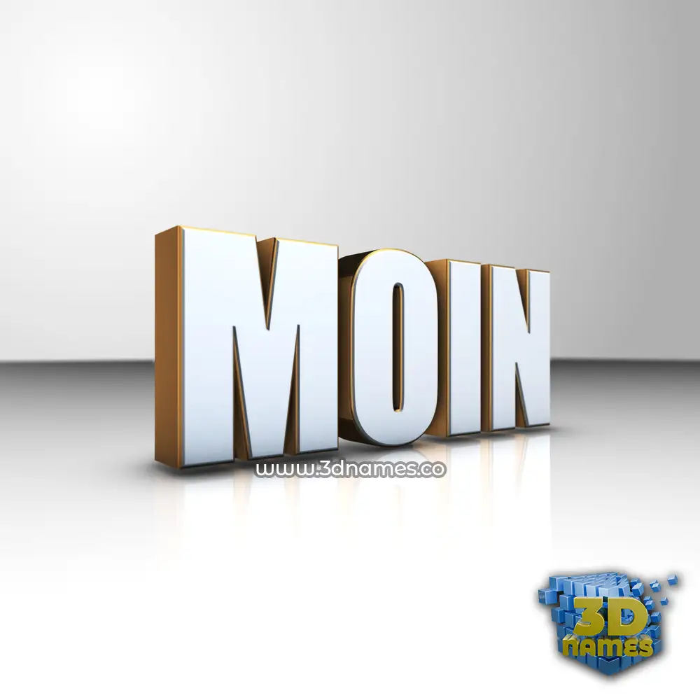 moin in White'n'Gold style - 3D name wallpaper