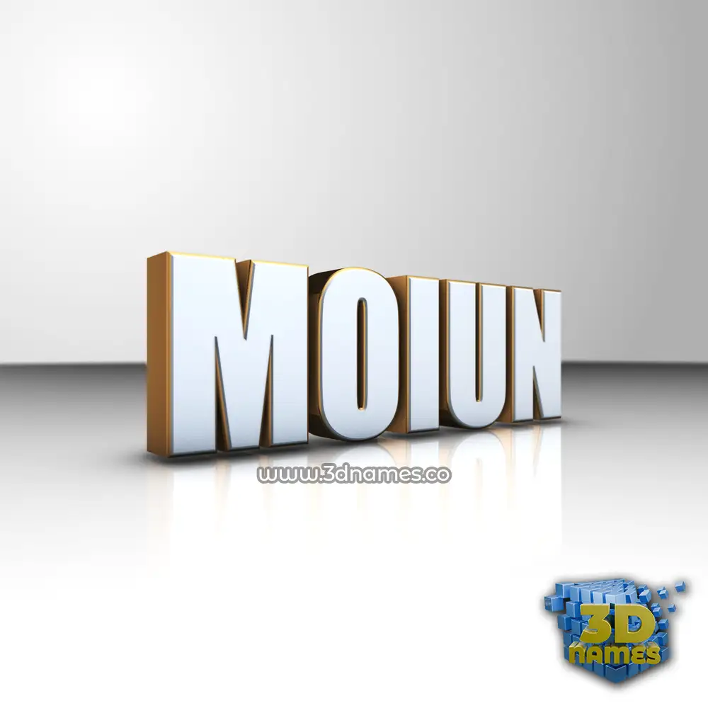 moiun in White'n'Gold style - 3D name wallpaper