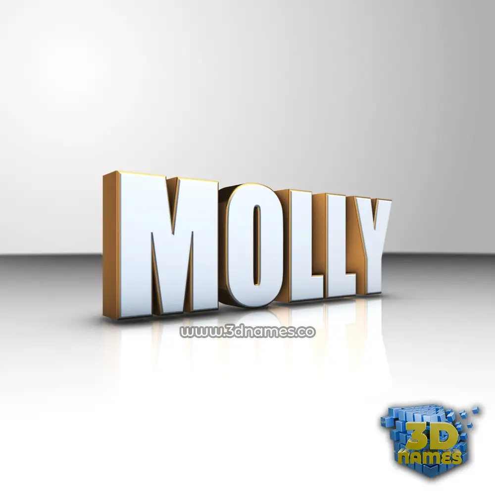 molly in White'n'Gold style - 3D name wallpaper
