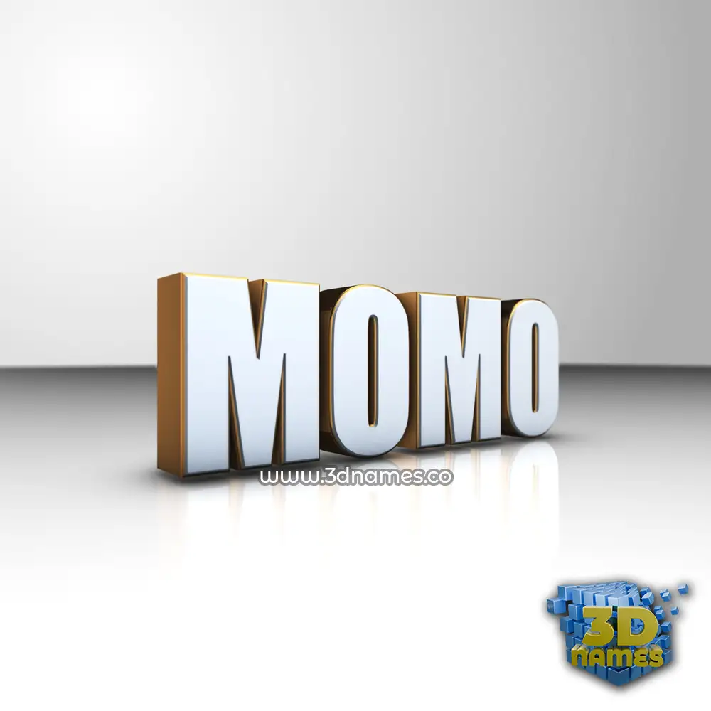 momo in White'n'Gold style - 3D name wallpaper