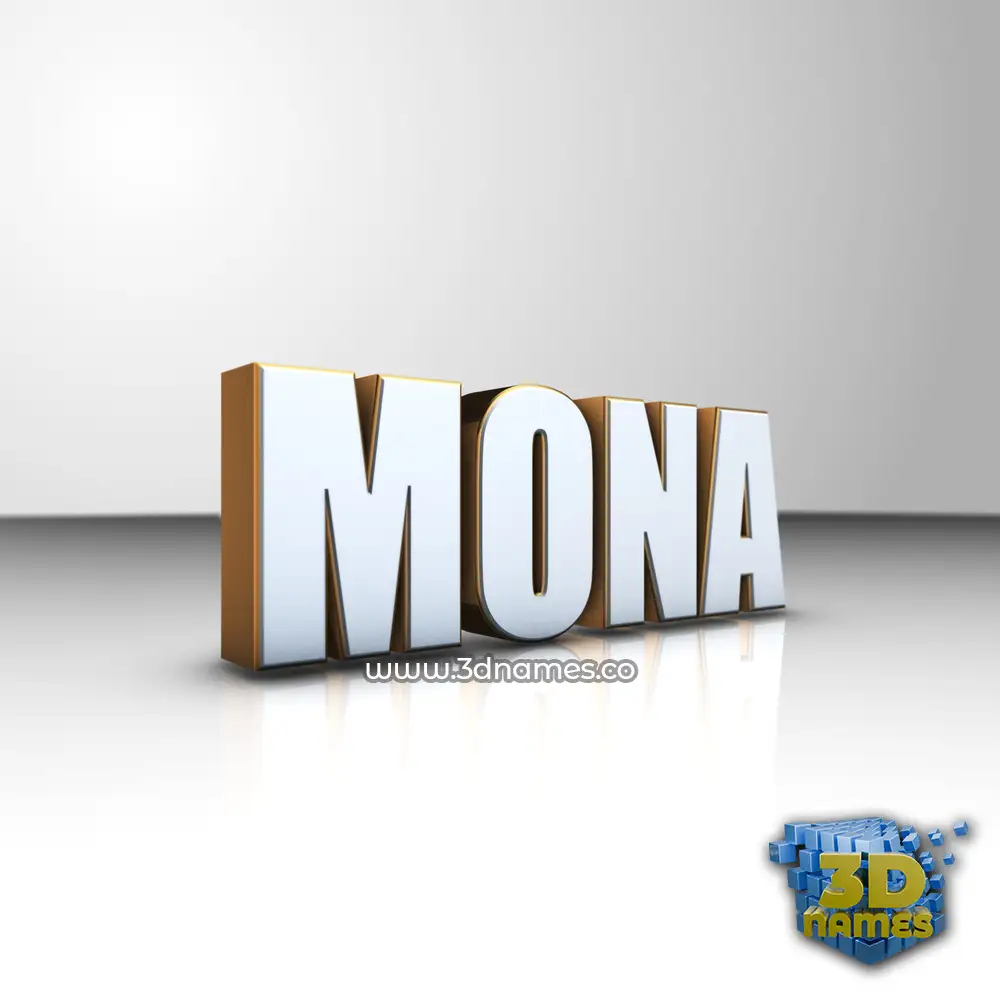 mona in White'n'Gold style - 3D name wallpaper