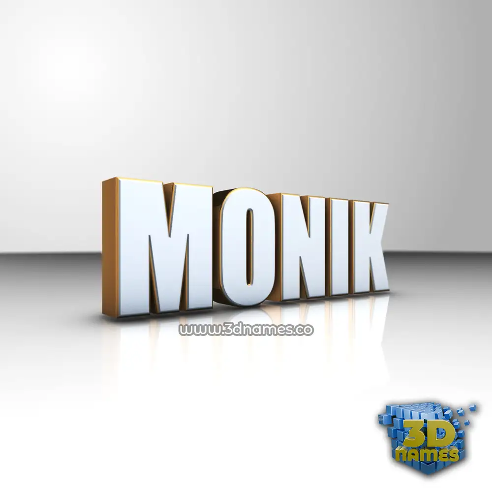 monik in White'n'Gold style - 3D name wallpaper