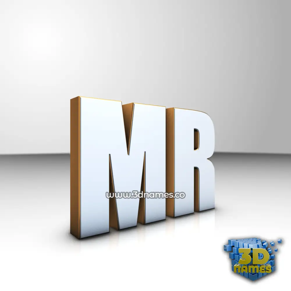 mr in White'n'Gold style - 3D name wallpaper