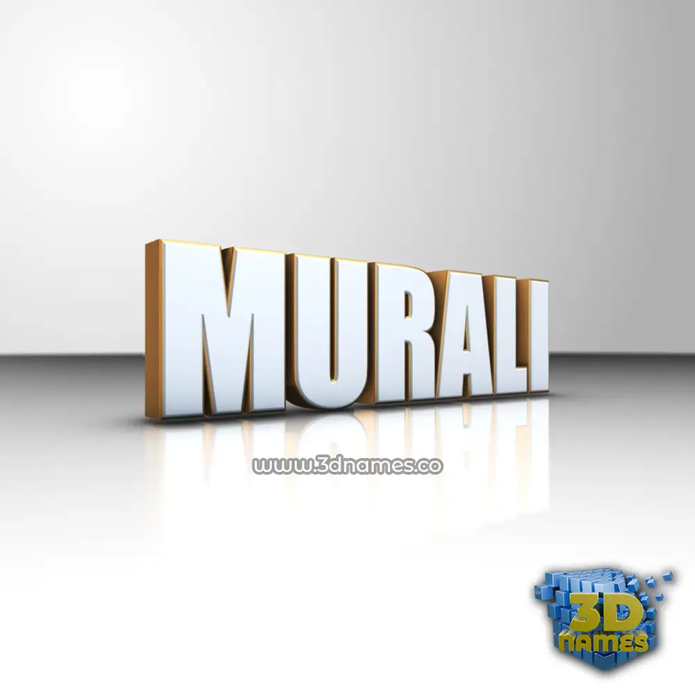 murali in White'n'Gold style - 3D name wallpaper