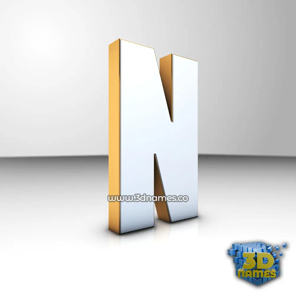 n in White'n'Gold style - 3D name wallpaper