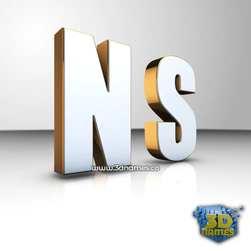 n s in White'n'Gold style - 3D name wallpaper