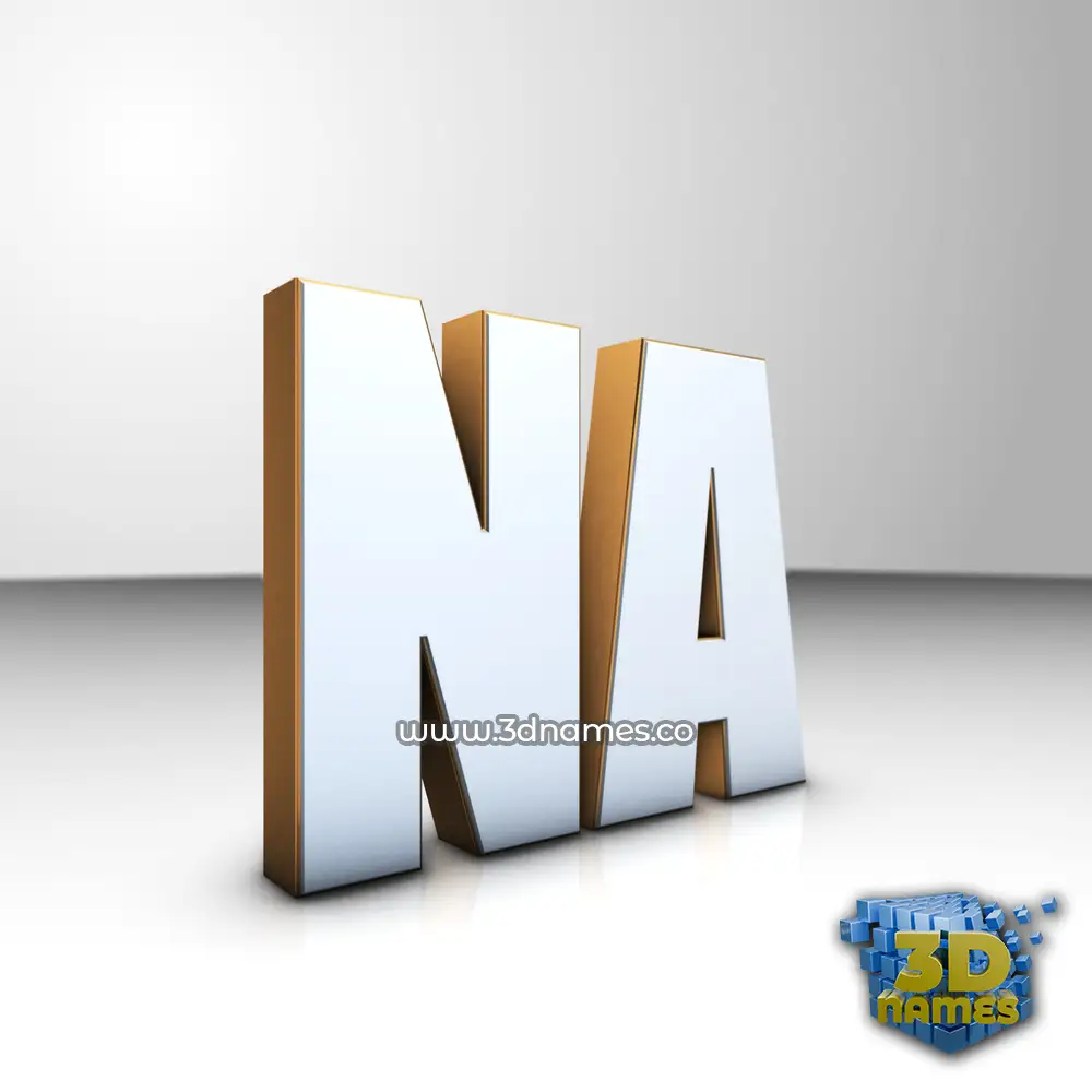 na in White'n'Gold style - 3D name wallpaper