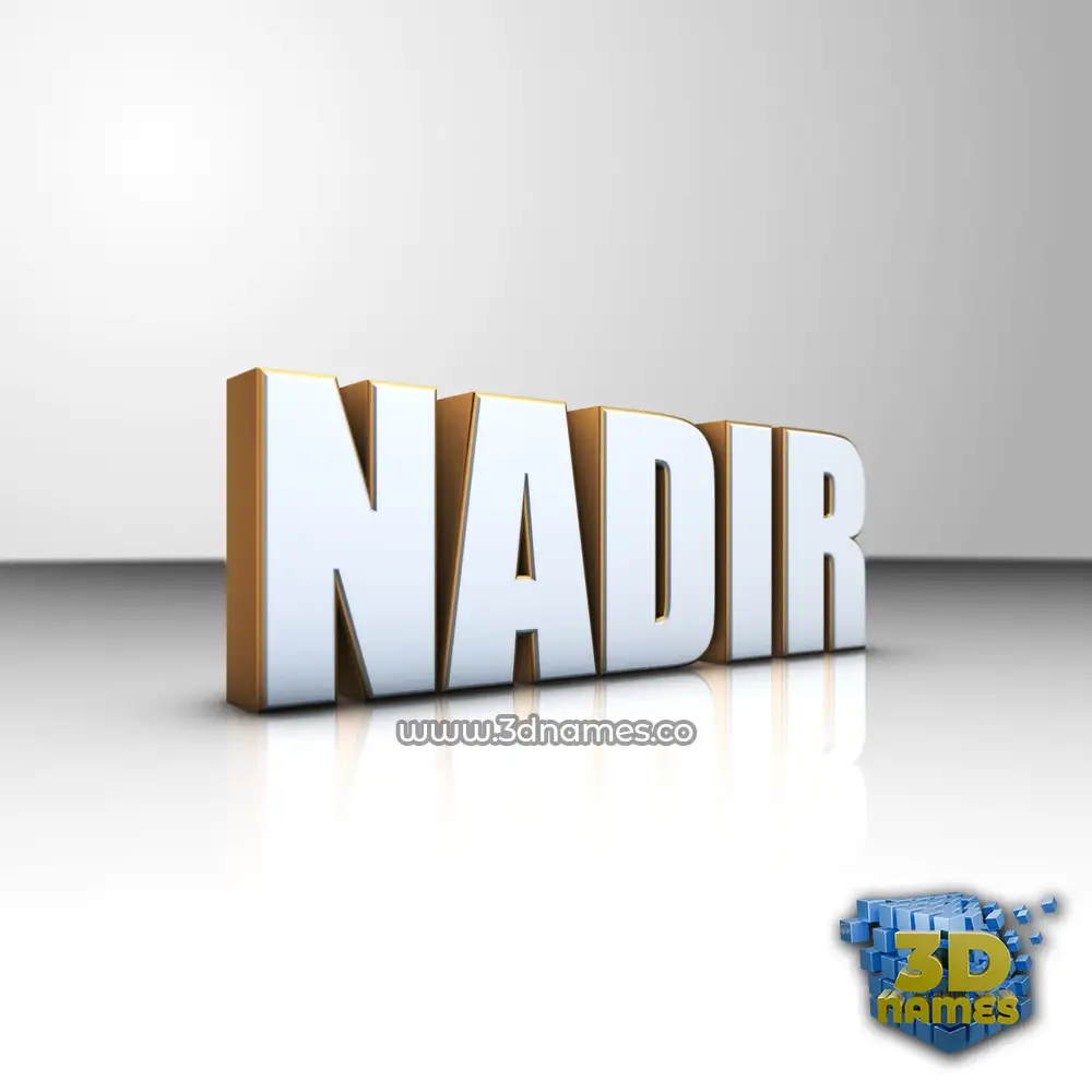 nadir in White'n'Gold style - 3D name wallpaper