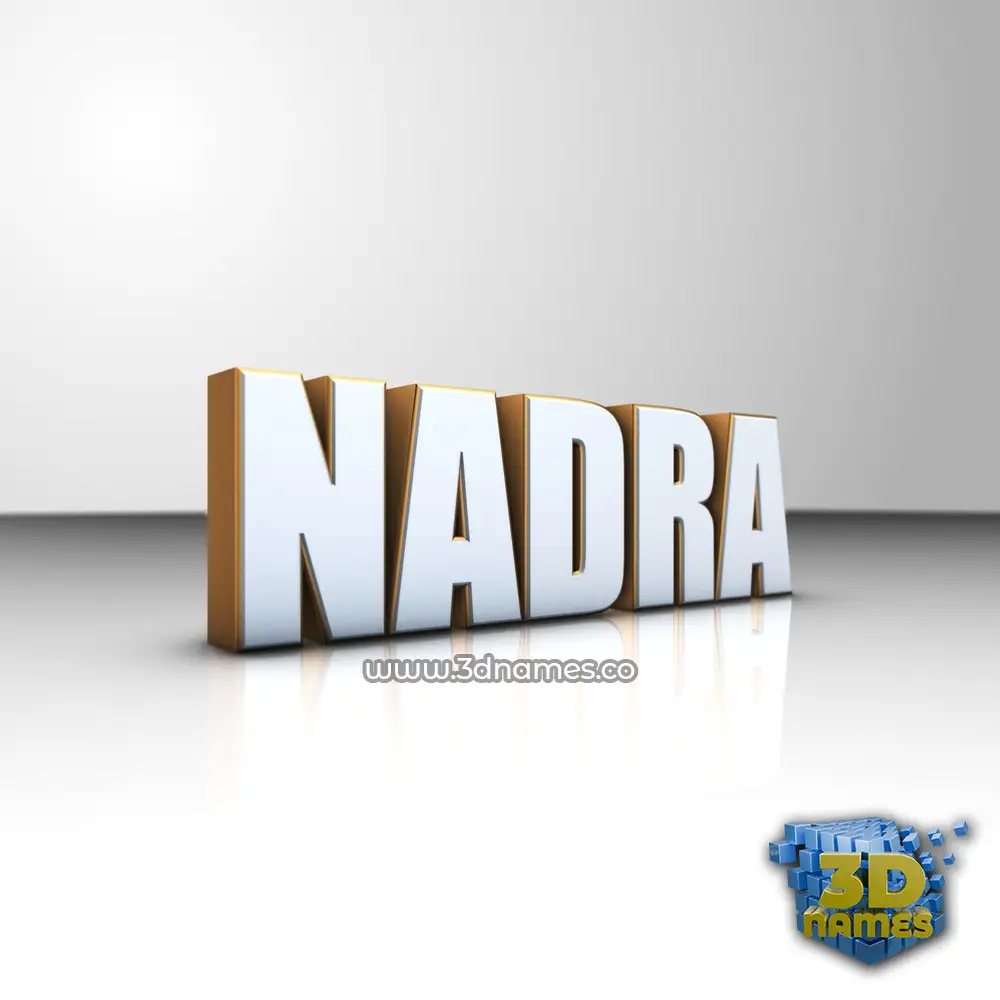 nadra in White'n'Gold style - 3D name wallpaper