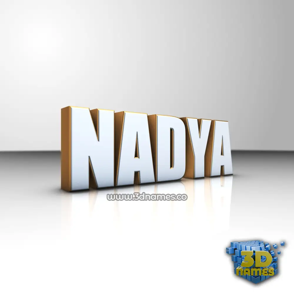 nadya in White'n'Gold style - 3D name wallpaper
