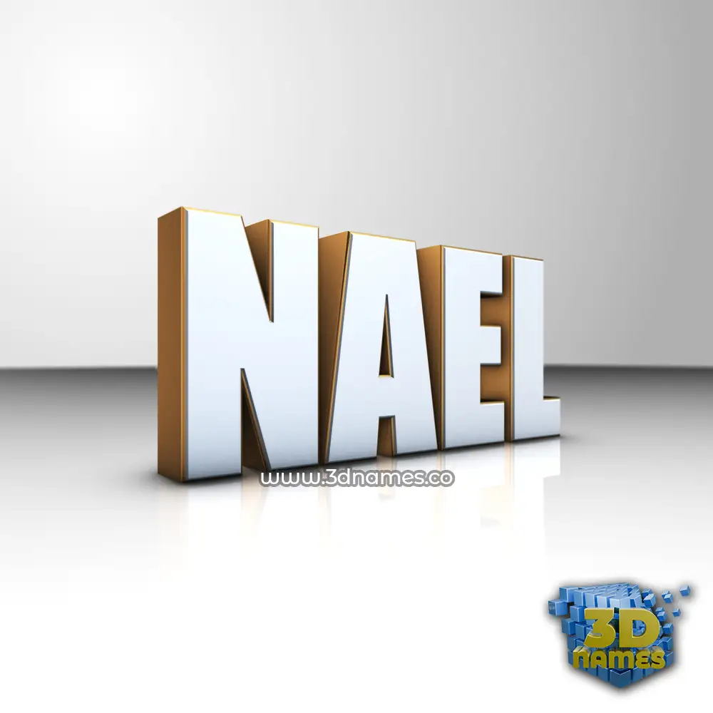 nael in White'n'Gold style - 3D name wallpaper