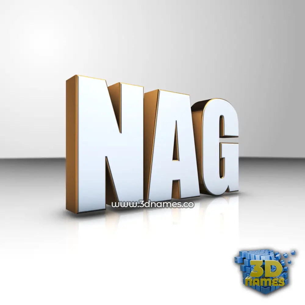 nag in White'n'Gold style - 3D name wallpaper