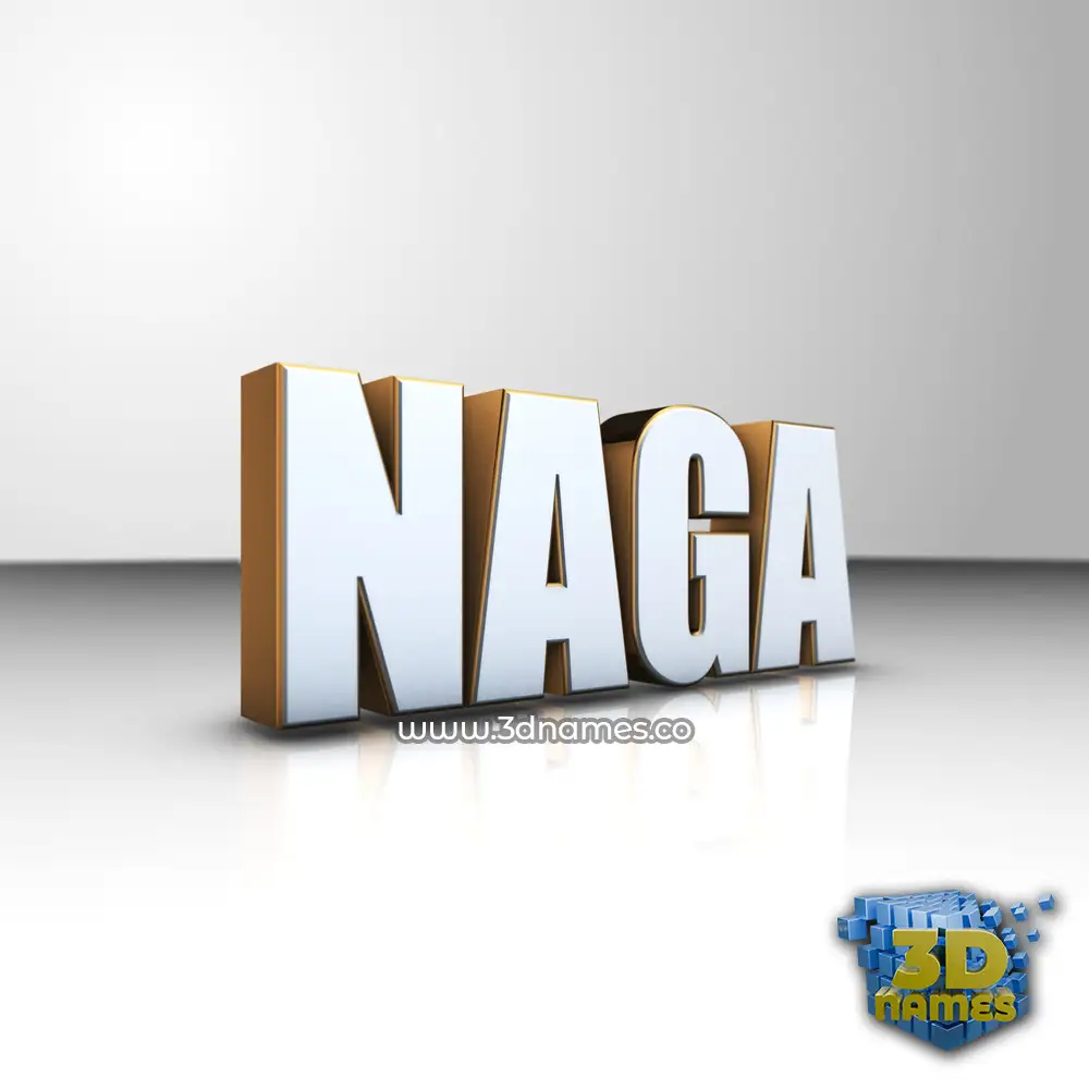 naga in White'n'Gold style - 3D name wallpaper