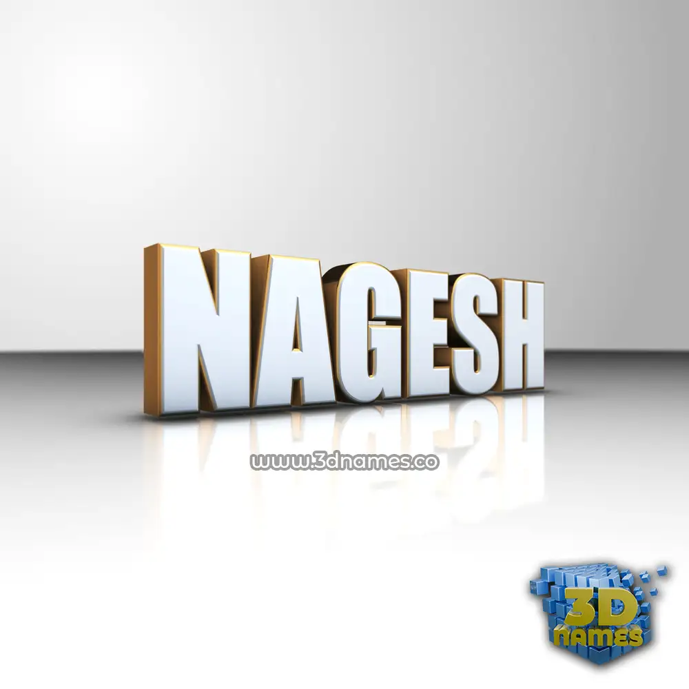 nagesh in White'n'Gold style - 3D name wallpaper