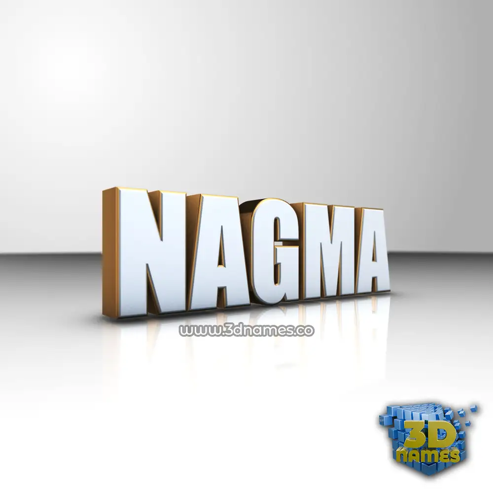 nagma in White'n'Gold style - 3D name wallpaper