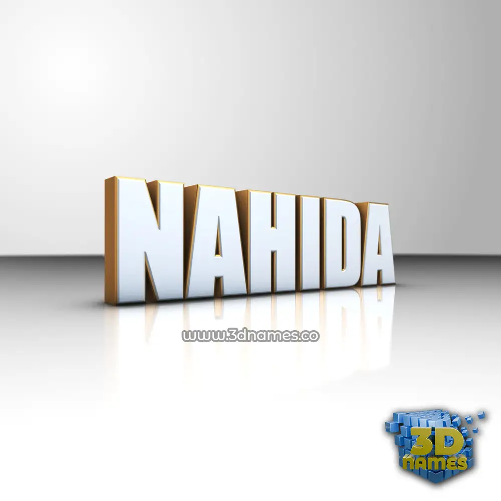 nahida in White'n'Gold style - 3D name wallpaper