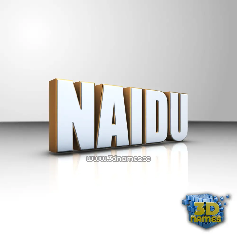 naidu in White'n'Gold style - 3D name wallpaper