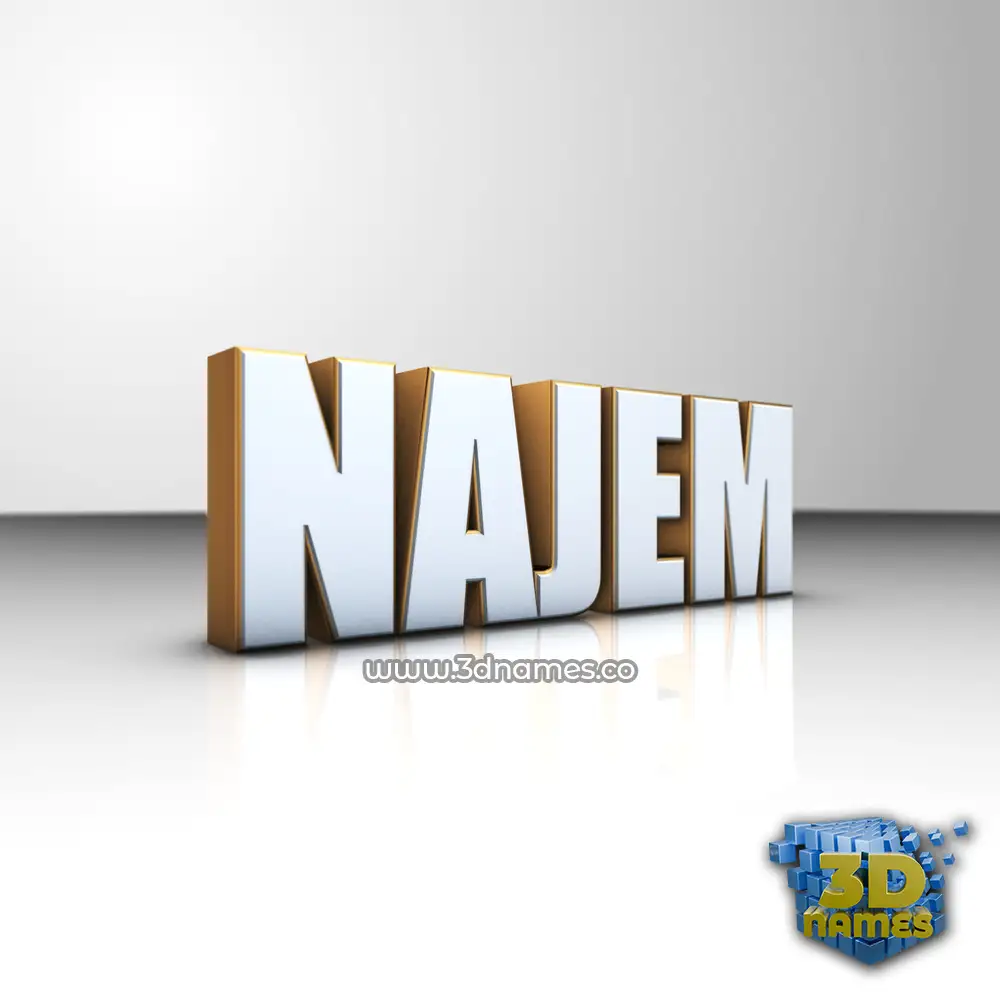 najem in White'n'Gold style - 3D name wallpaper