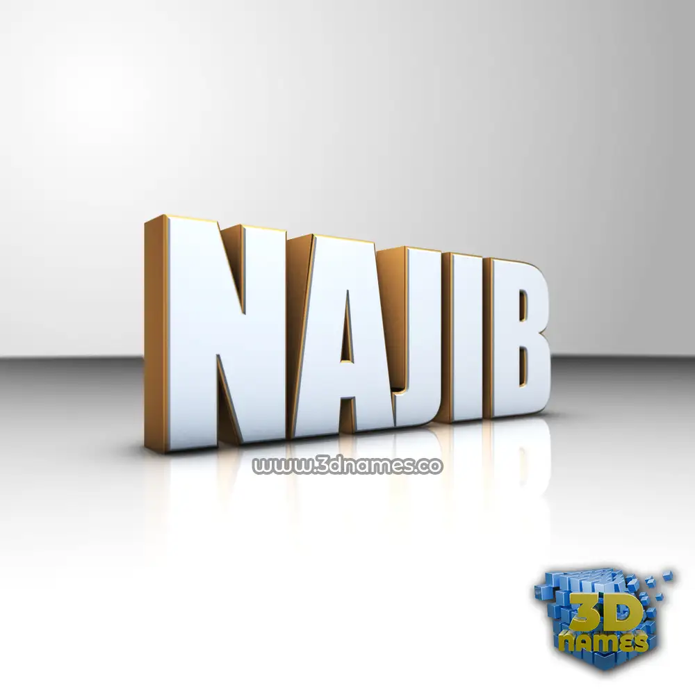 najib in White'n'Gold style - 3D name wallpaper