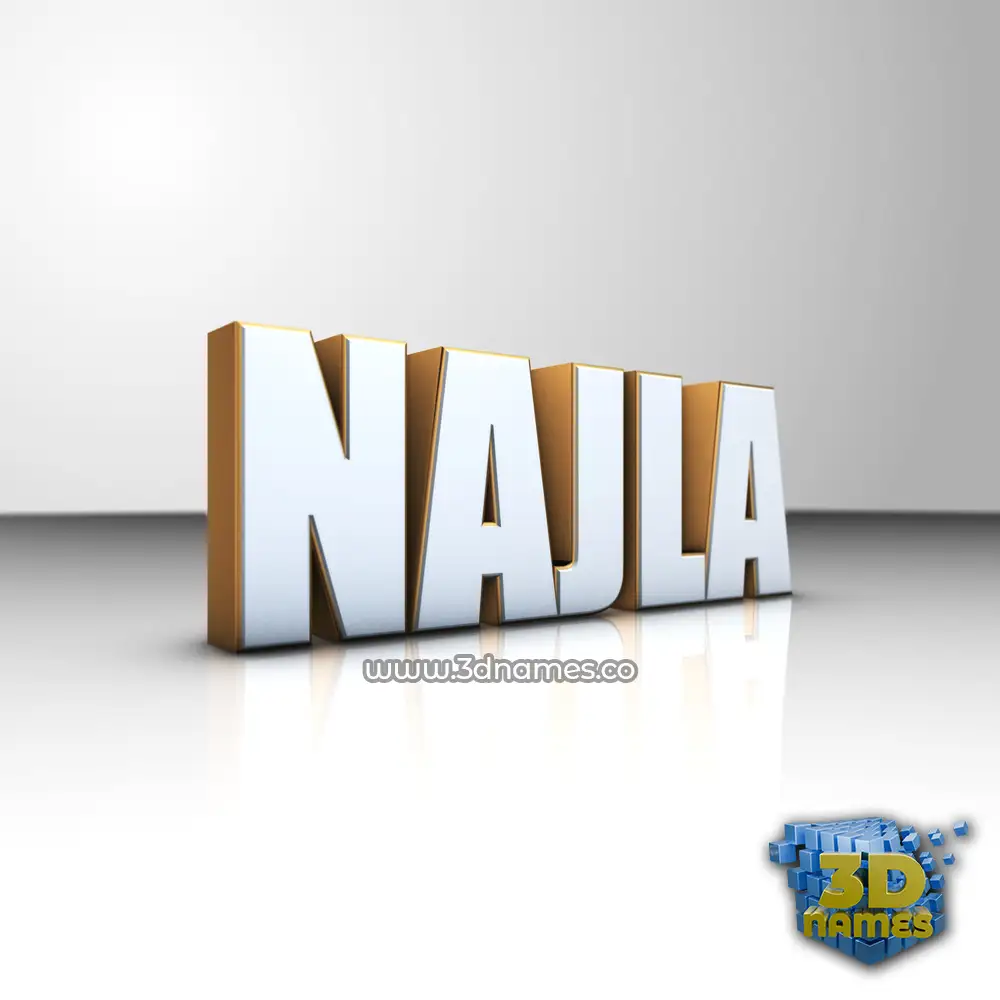 najla in White'n'Gold style - 3D name wallpaper