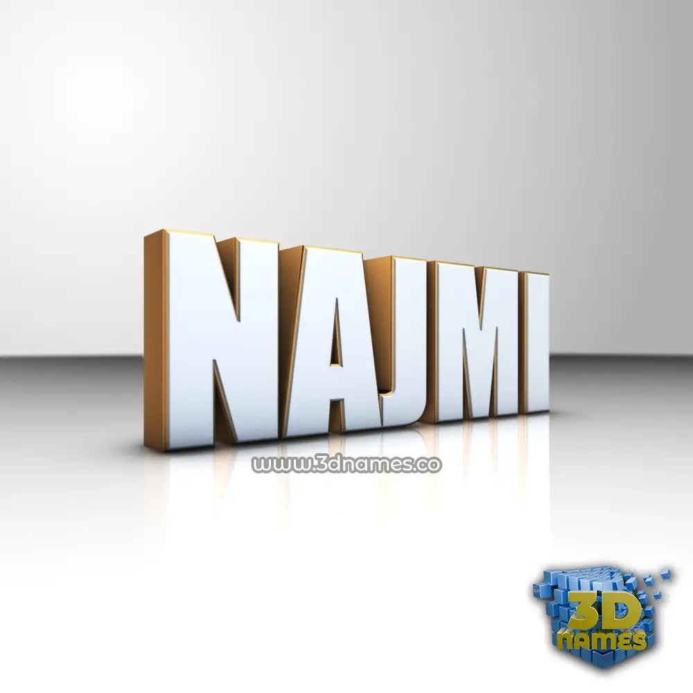 najmi in White'n'Gold style - 3D name wallpaper