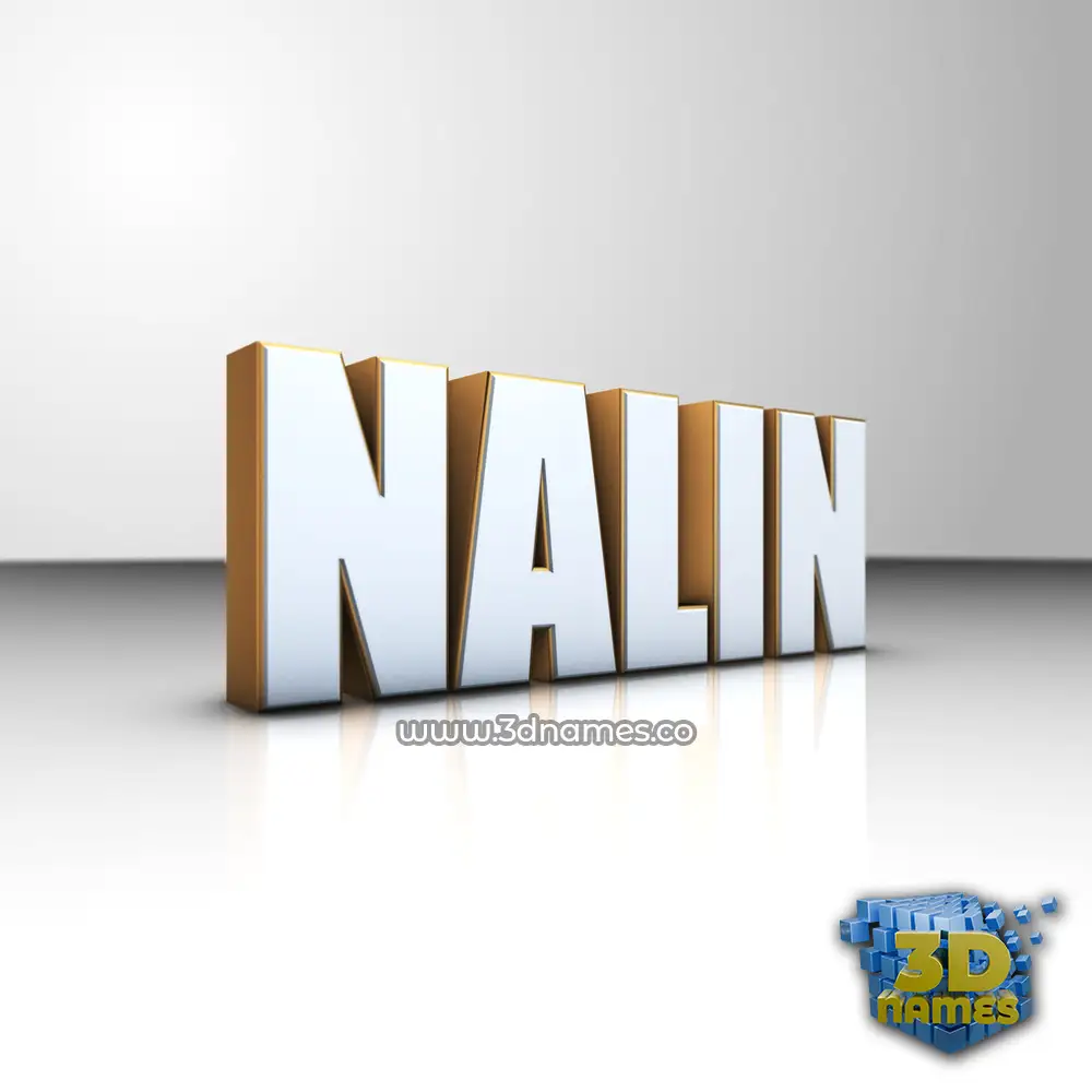 nalin in White'n'Gold style - 3D name wallpaper