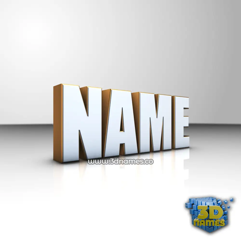 name in White'n'Gold style - 3D name wallpaper