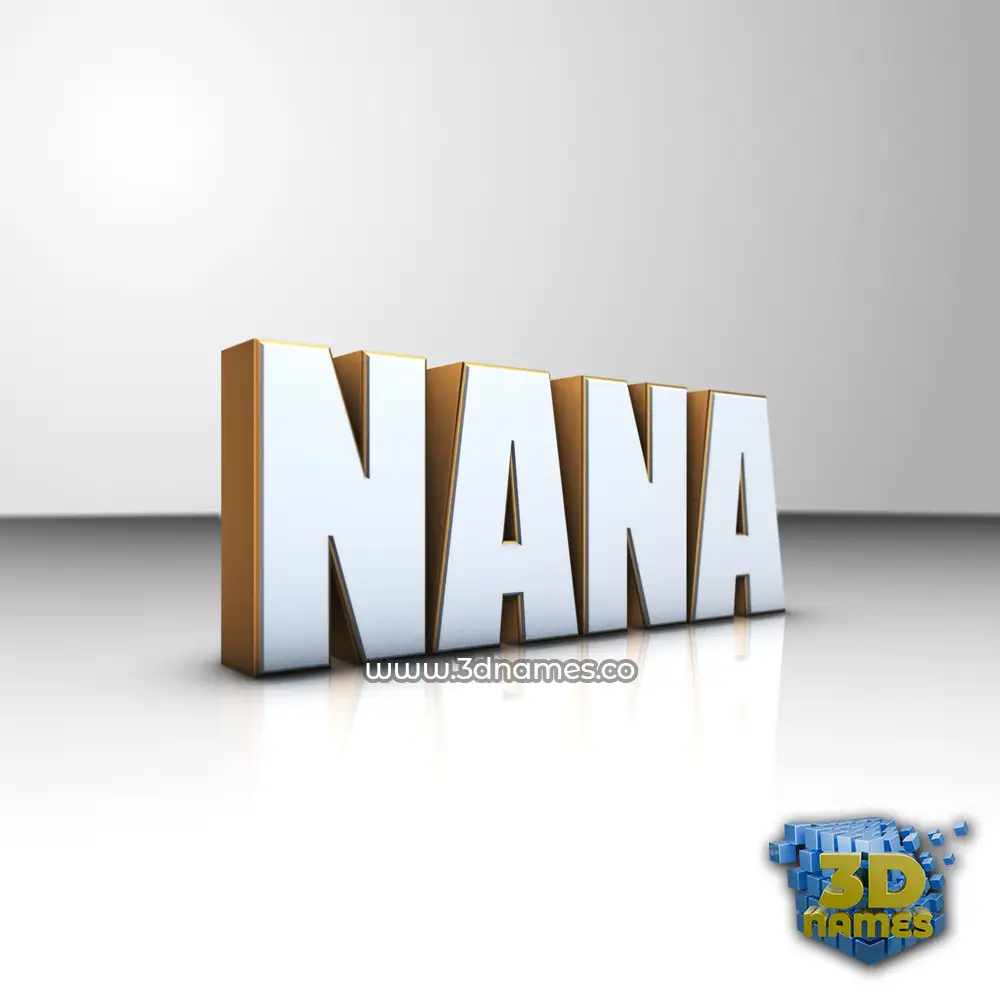 nana in White'n'Gold style - 3D name wallpaper