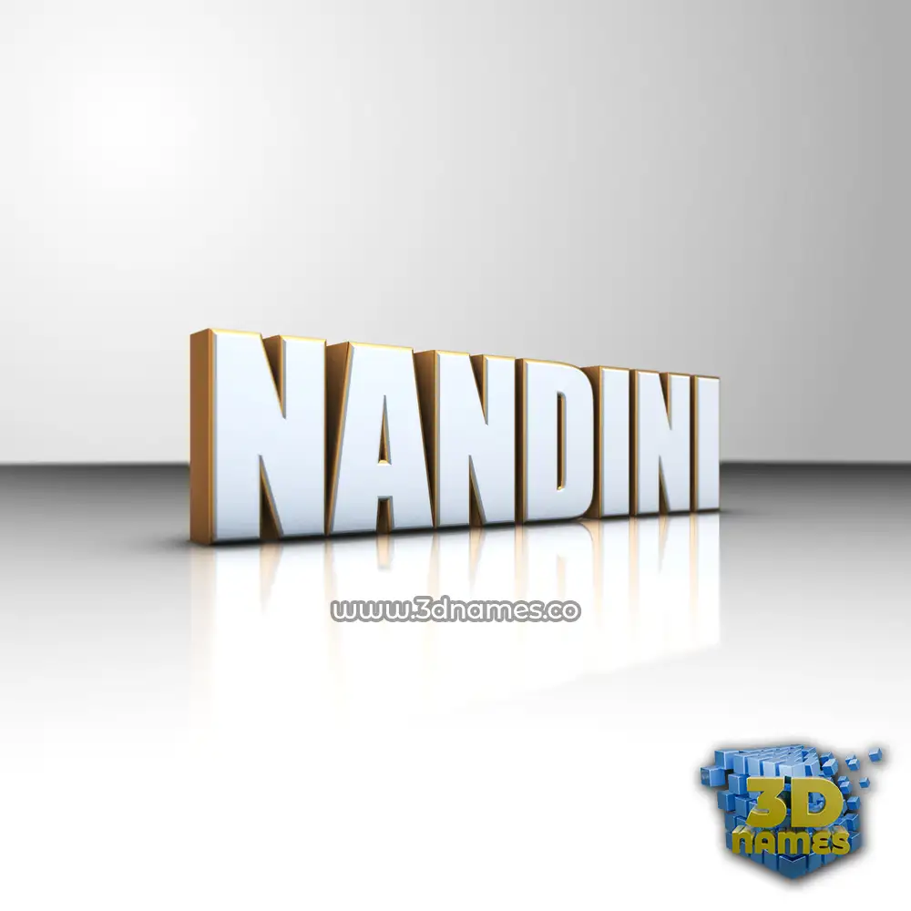 nandini in White'n'Gold style - 3D name wallpaper