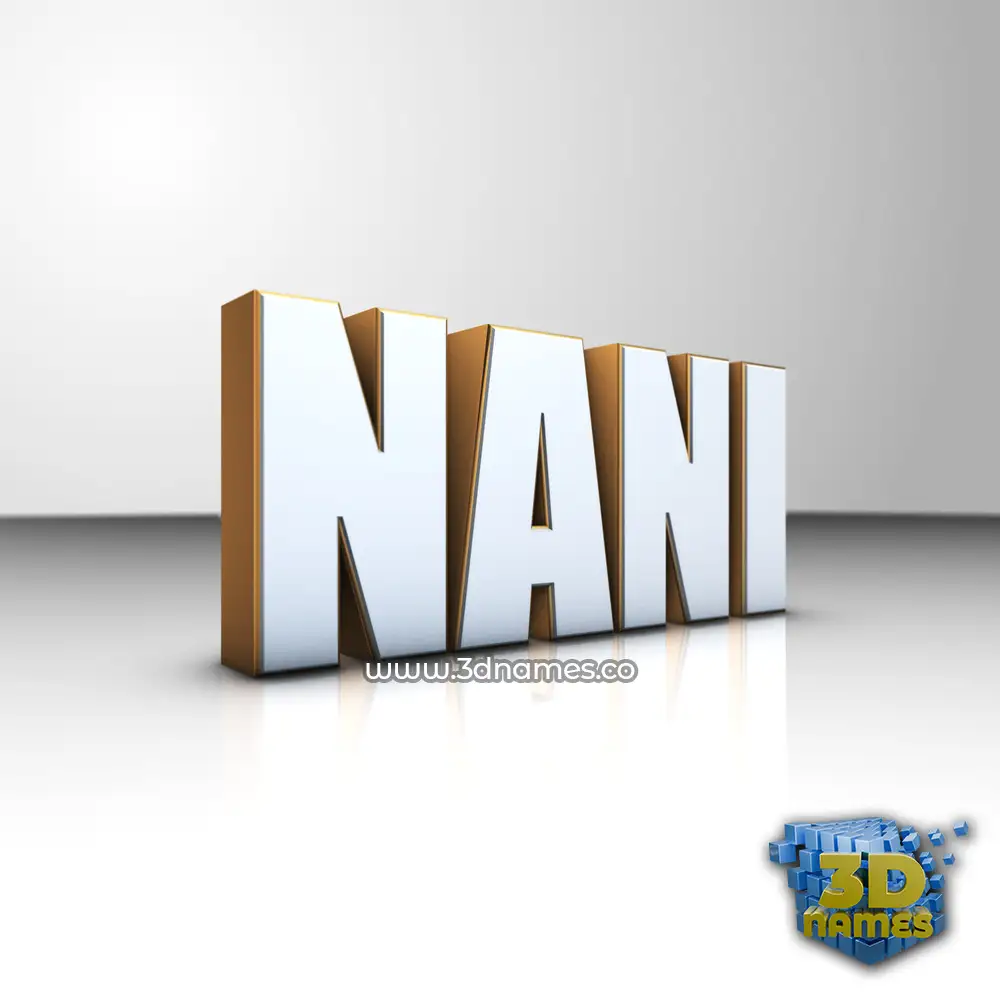 nani in White'n'Gold style - 3D name wallpaper