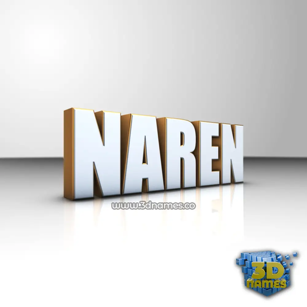 naren in White'n'Gold style - 3D name wallpaper