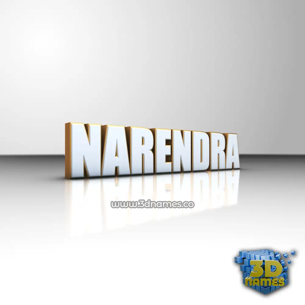 narendra in White'n'Gold style - 3D name wallpaper