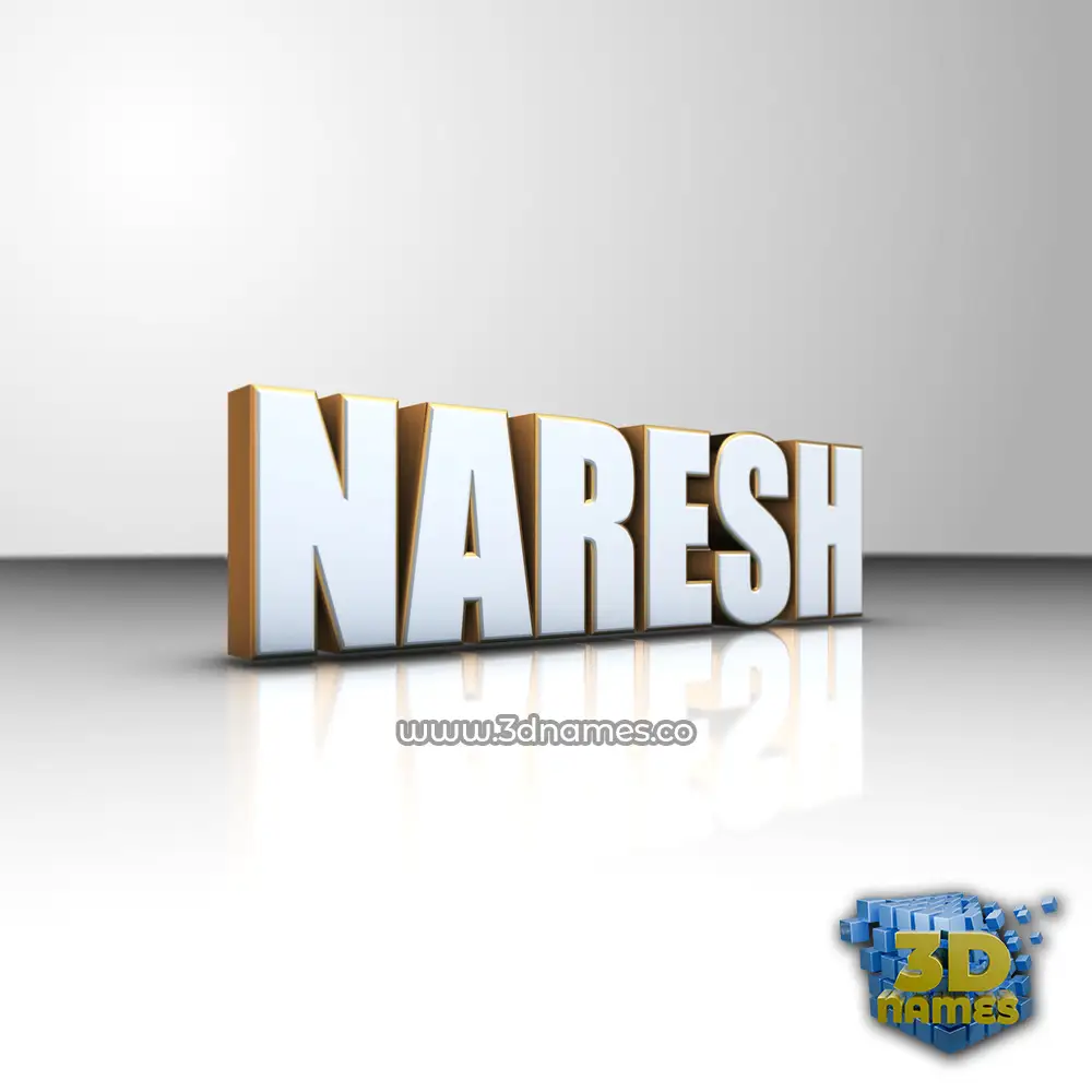 naresh in White'n'Gold style - 3D name wallpaper