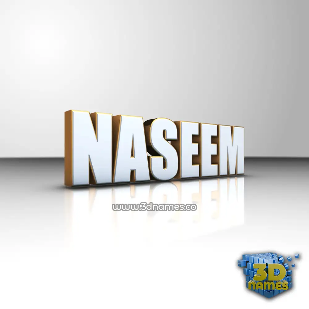 naseem in White'n'Gold style - 3D name wallpaper