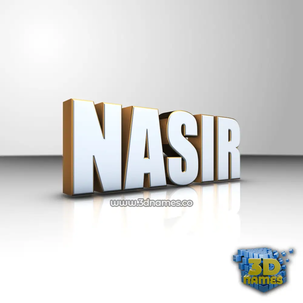 nasir in White'n'Gold style - 3D name wallpaper