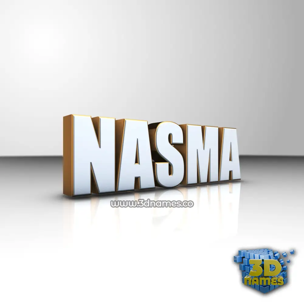 nasma in White'n'Gold style - 3D name wallpaper