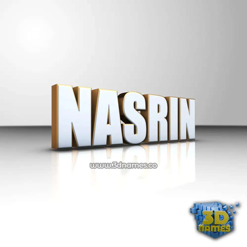 nasrin in White'n'Gold style - 3D name wallpaper