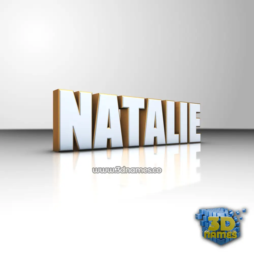 natalie in White'n'Gold style - 3D name wallpaper