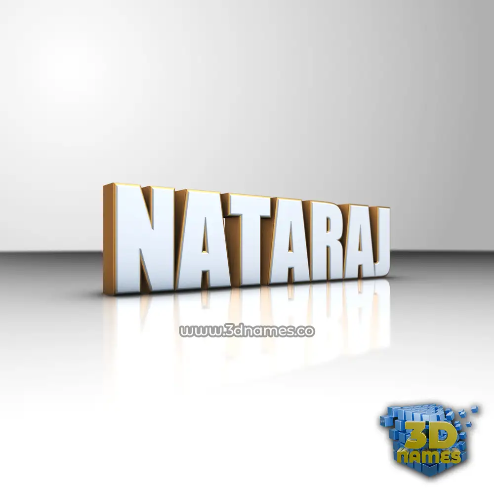 nataraj in White'n'Gold style - 3D name wallpaper