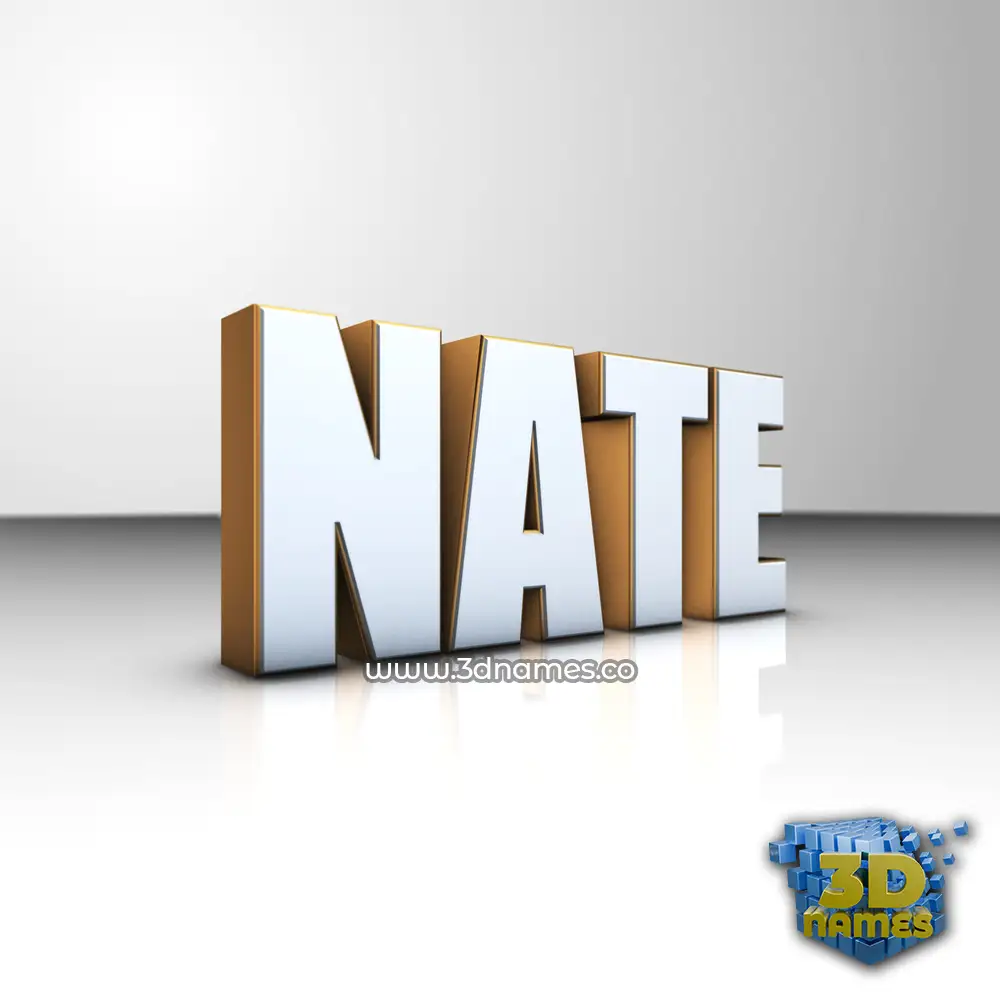 nate in White'n'Gold style - 3D name wallpaper