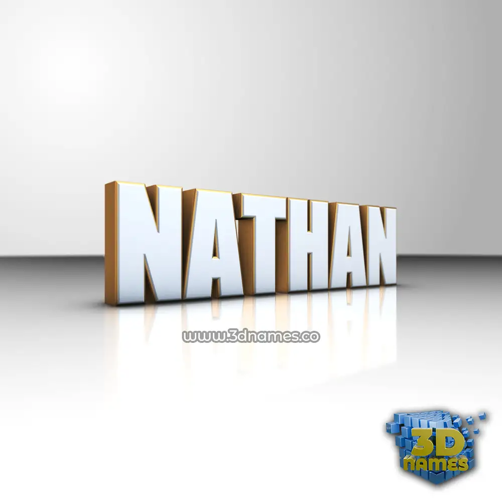 nathan in White'n'Gold style - 3D name wallpaper