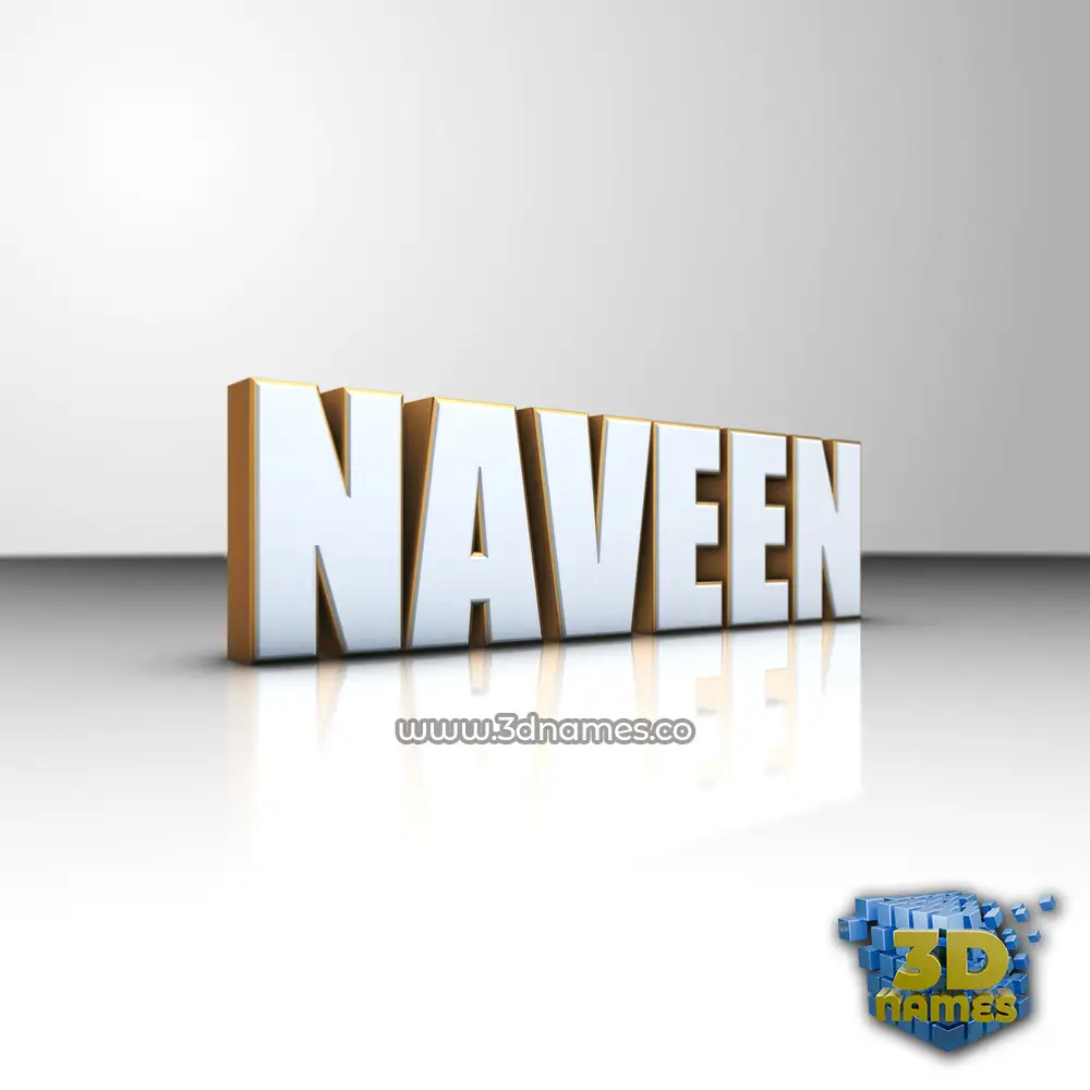 naveen in White'n'Gold style - 3D name wallpaper