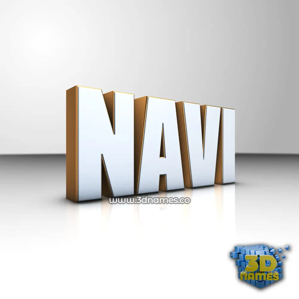navi in White'n'Gold style - 3D name wallpaper