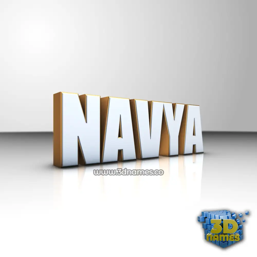 navya in White'n'Gold style - 3D name wallpaper