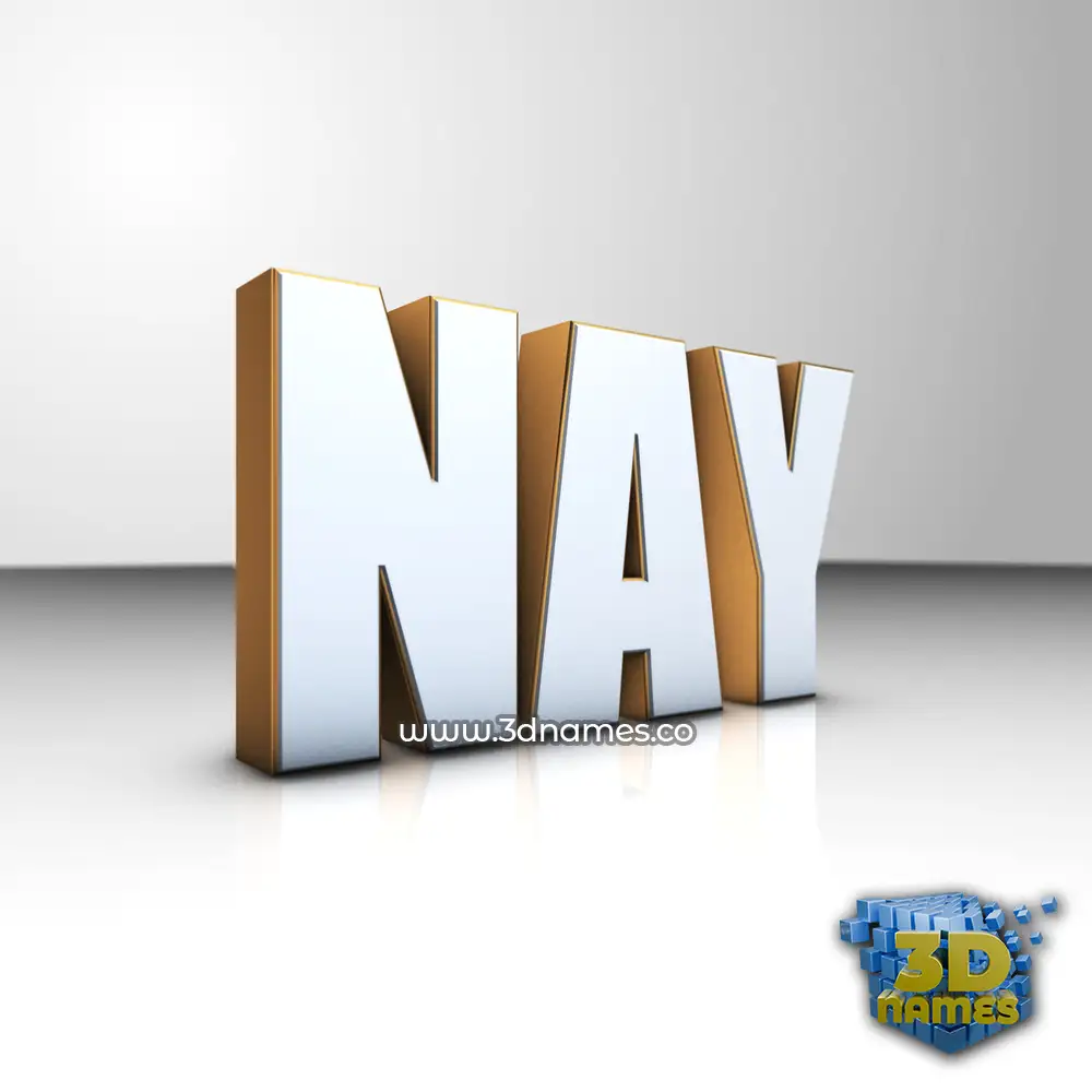 nay in White'n'Gold style - 3D name wallpaper