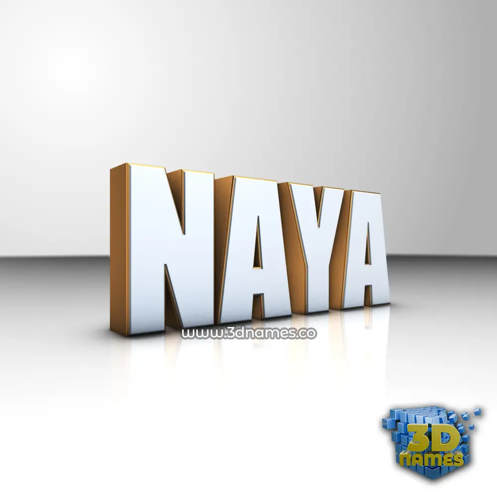naya in White'n'Gold style - 3D name wallpaper