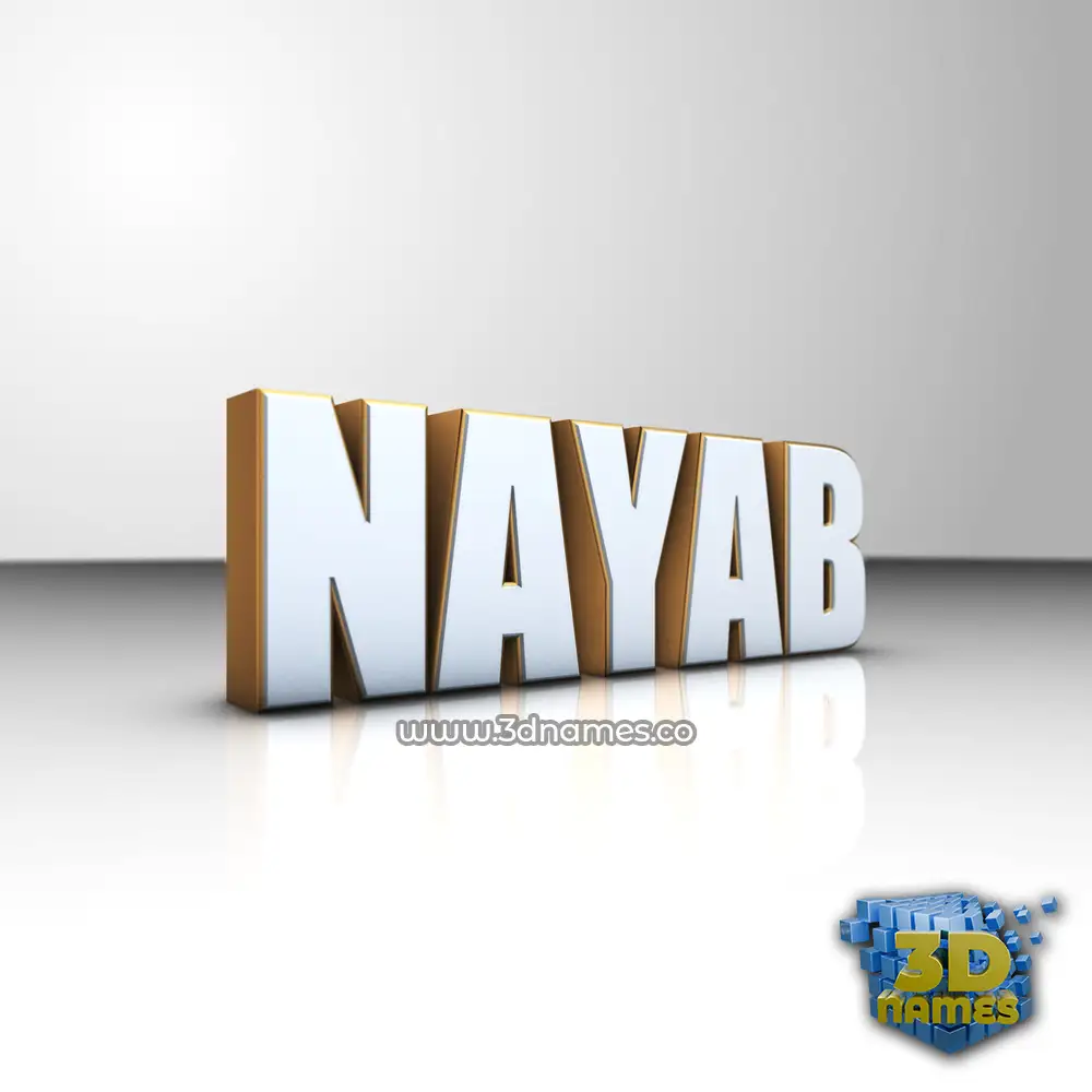 nayab in White'n'Gold style - 3D name wallpaper