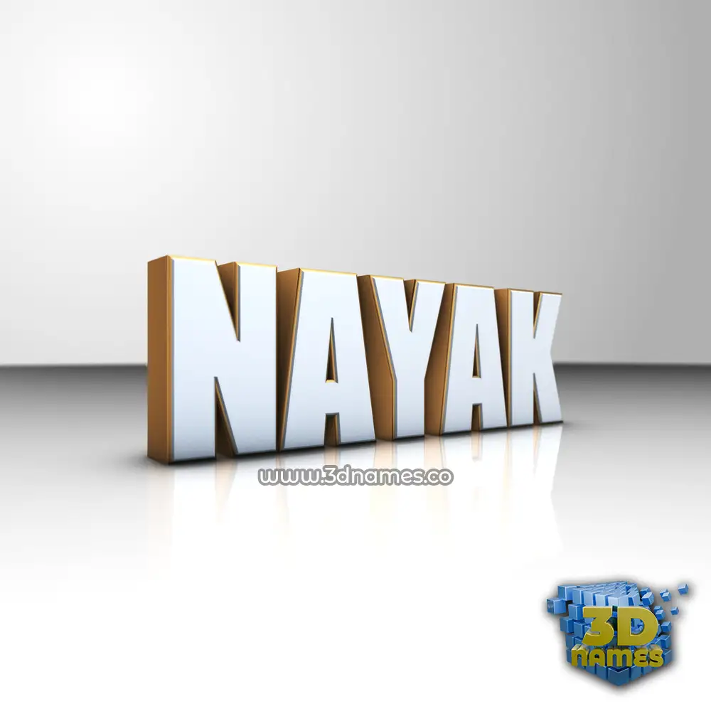nayak in White'n'Gold style - 3D name wallpaper