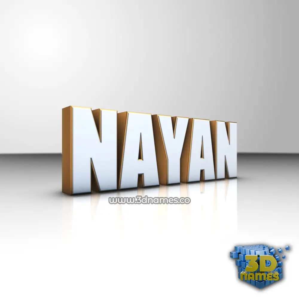 nayan in White'n'Gold style - 3D name wallpaper