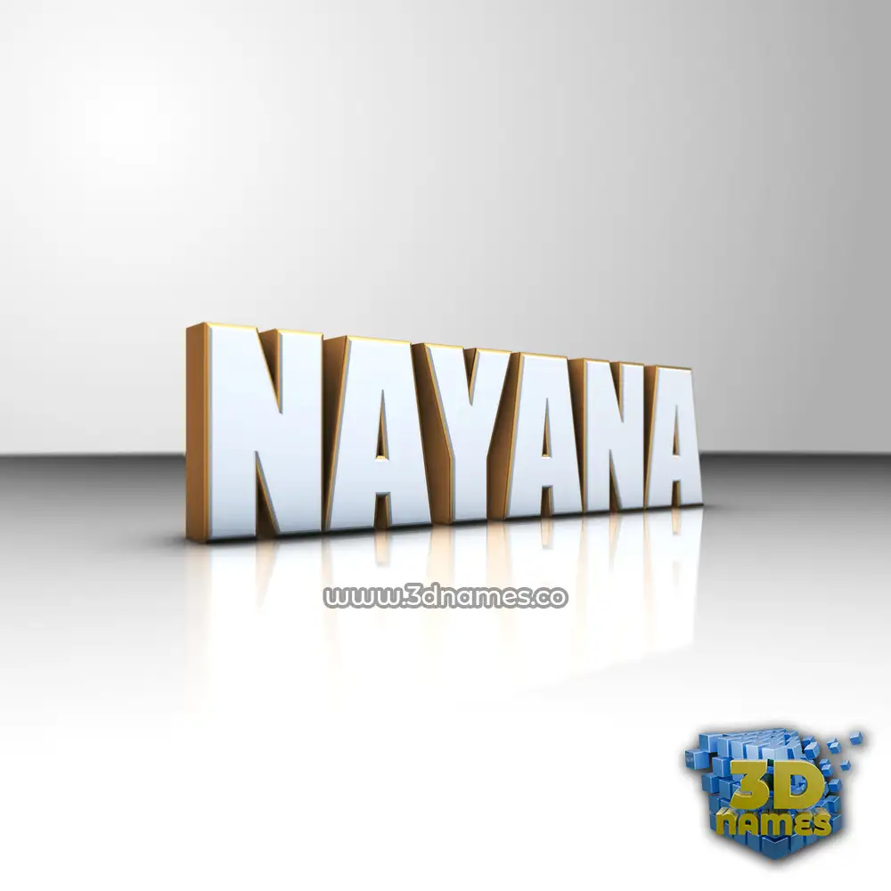 nayana in White'n'Gold style - 3D name wallpaper